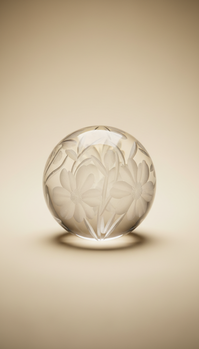 Glass Paperweight Featuring Personal Inscription